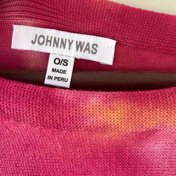 JOHNNY WAS Boho Hot Pink Hand Painted Poncho One Size - Picture 5 of 12